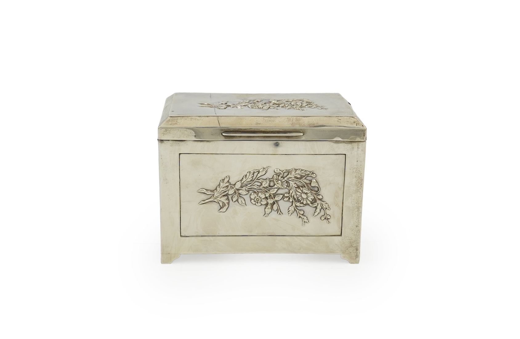 An Edwardian silver mounted jewellery casket, by William Neale & Son Ltd